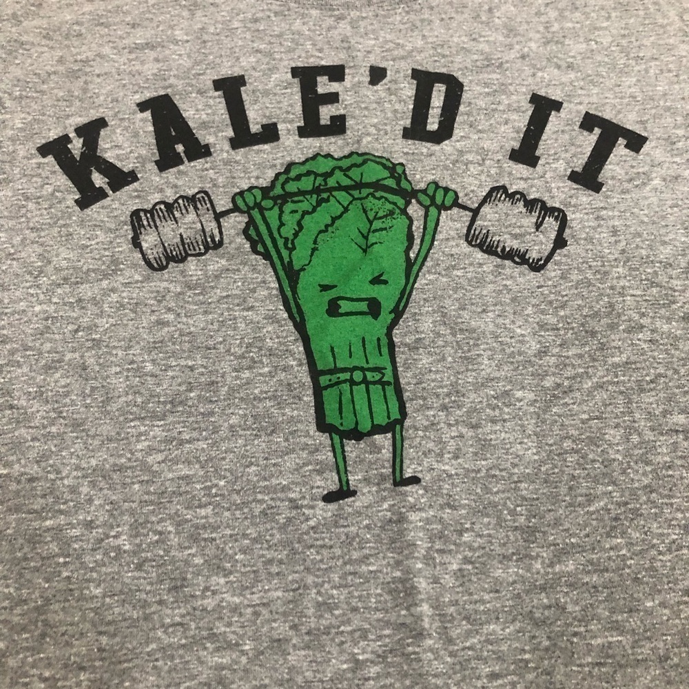 “Kale’d It” Pun Graphic Tee | Size L | Funny Fitness-Inspired Dolman T-Shirt - Picture 7 of 15